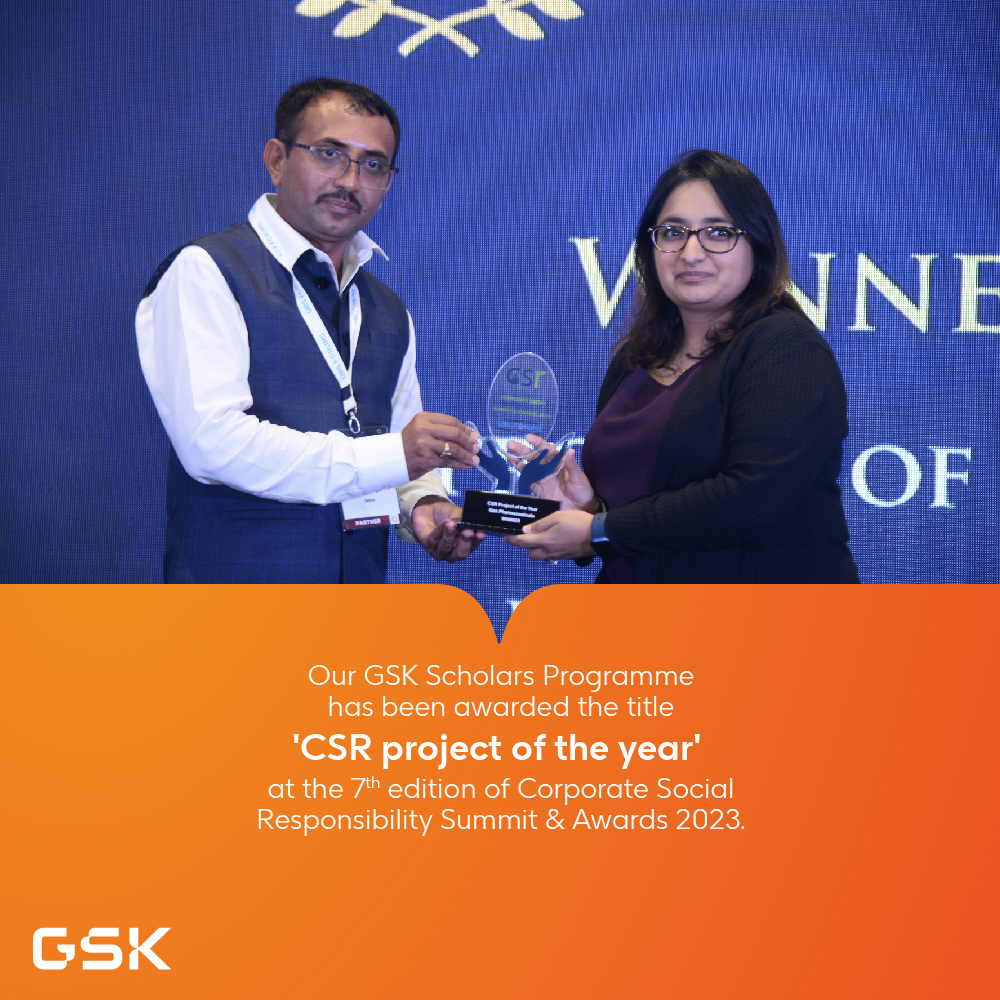 GSK Scholars programme named the 'CSR project of the year' by UBS Forums